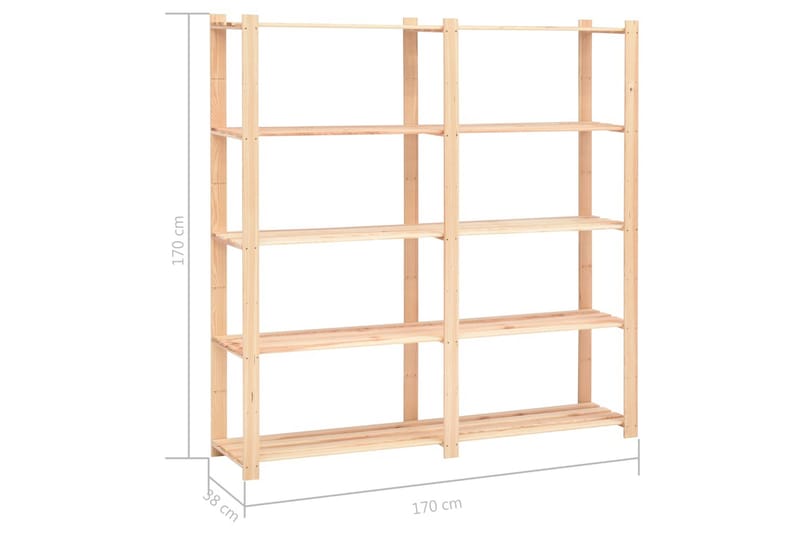 Reoler 2Stk. 5 Hylder 170X38X170 Fsc Massivt Fyrretræ 500 kg - Beige - Møbler - Stole & lænestole - Barstole