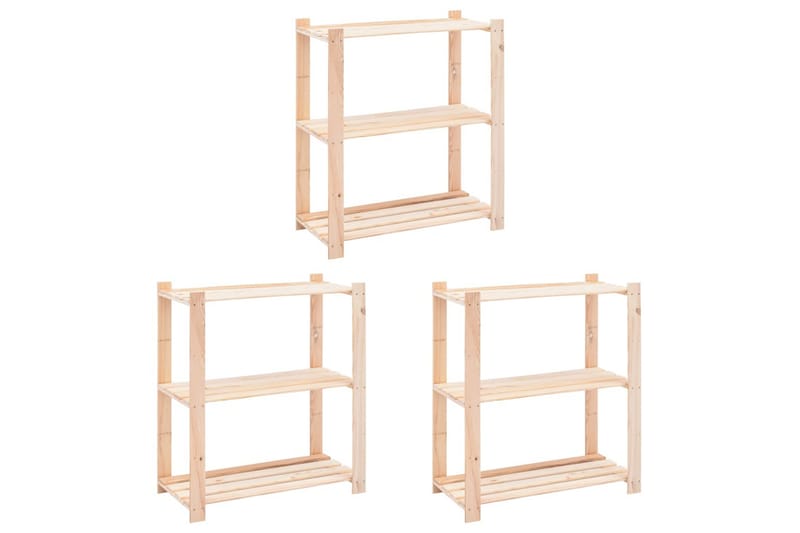 Reoler 3Stk. 3 Hylder 80X38X90cm Fsc Massivt Fyrretræ 150 kg - Beige - Møbler - Stole & lænestole - Barstole