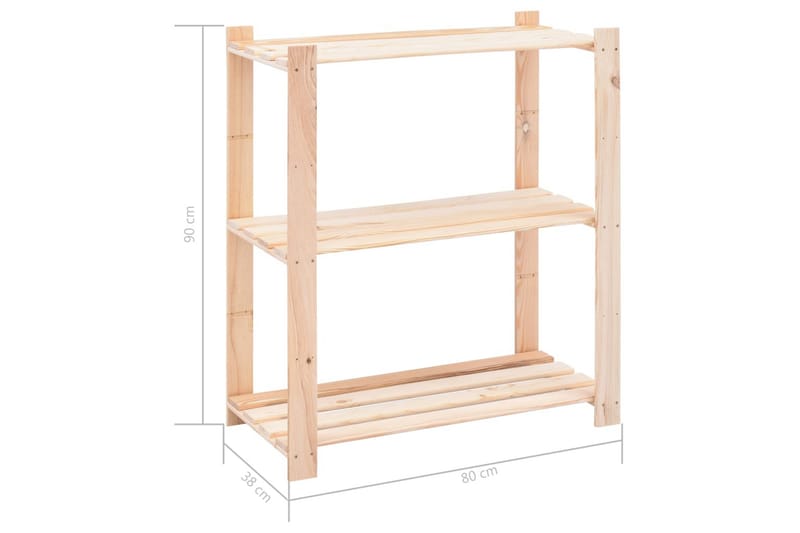 Reoler 3Stk. 3 Hylder 80X38X90cm Fsc Massivt Fyrretræ 150 kg - Beige - Møbler - Stole & lænestole - Barstole