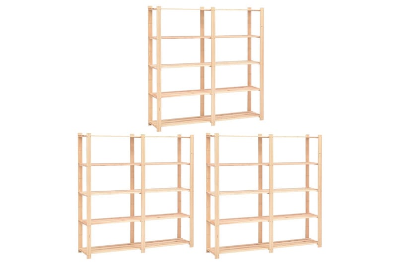 Reoler 3Stk. 5 Hylder 170X38X170 Fsc Massivt Fyrretræ 500 kg - Beige - Møbler - Stole & lænestole - Barstole