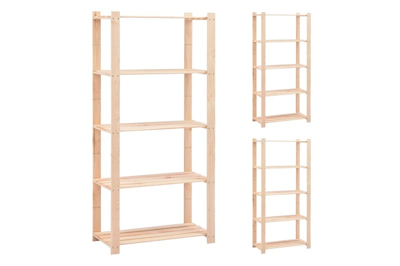 Reoler 3Stk. 5 Hylder 80X38X170cm Fsc Massivt Fyrretræ 250kg - Beige - Møbler - Stole & lænestole - Barstole