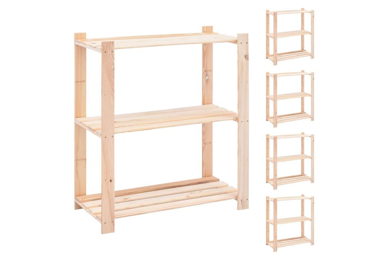 Reoler 5 Stk. 3-Etagehylder 80X38X90 cm Fsc Fyrretræ 150 kg - Beige - Møbler - Stole & lænestole - Barstole