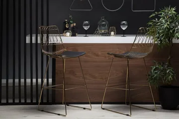 Sæt med 2 barstole PRESTON Metal Guld 48 cm - Guld - Møbler - Stole & lænestole - Barstole