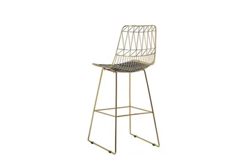 Sæt med 2 barstole PRESTON Metal Guld 48 cm - Guld - Møbler - Stole & lænestole - Barstole