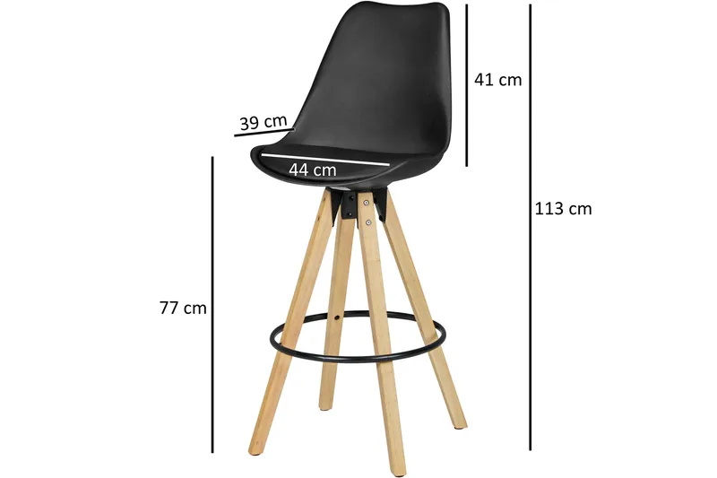Sarkbank Barstole 2-stk - Sort - Møbler - Stole & lænestole - Barstole