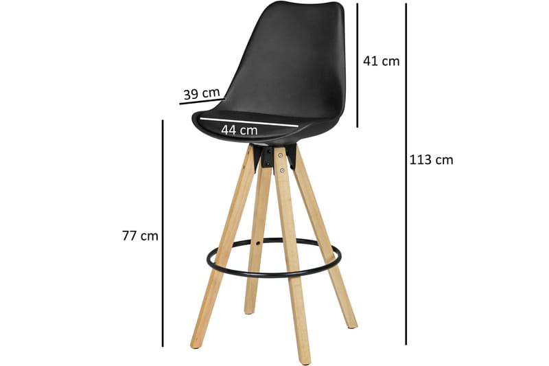 Sarkbank Barstole 2-stk - Sort - Møbler - Stole & lænestole - Barstole