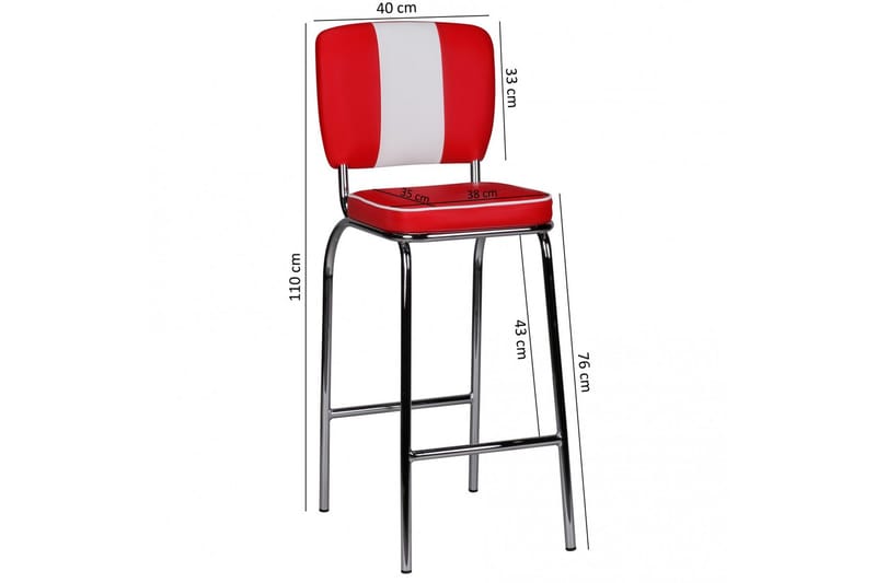 Talwrn Barstol - Rød - Møbler - Stole & lænestole - Barstole