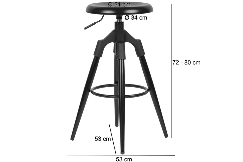 Vabensted Barstol - Sort - Barstole
