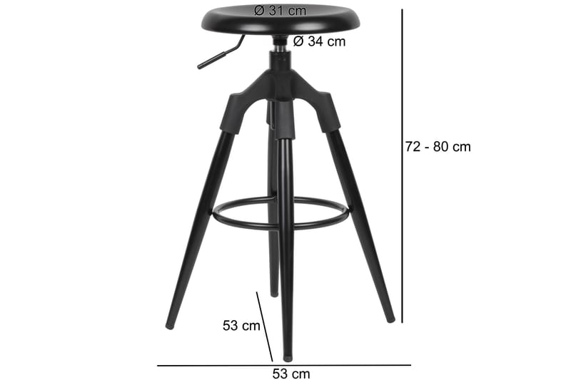 Vabensted Barstol - Sort - Møbler - Stole & lænestole - Barstole
