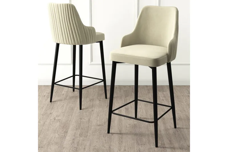 Barstole Ydra Creme / Sort - Creme / Sort - Møbler - Stole & lænestole - Barstole