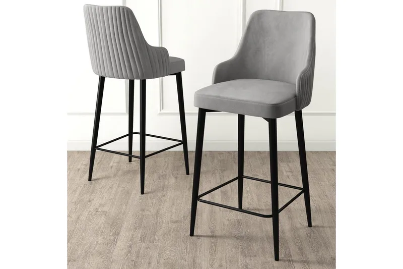 Barstole Ydra Grå / sort - Grå / sort - Møbler - Stole & lænestole - Barstole
