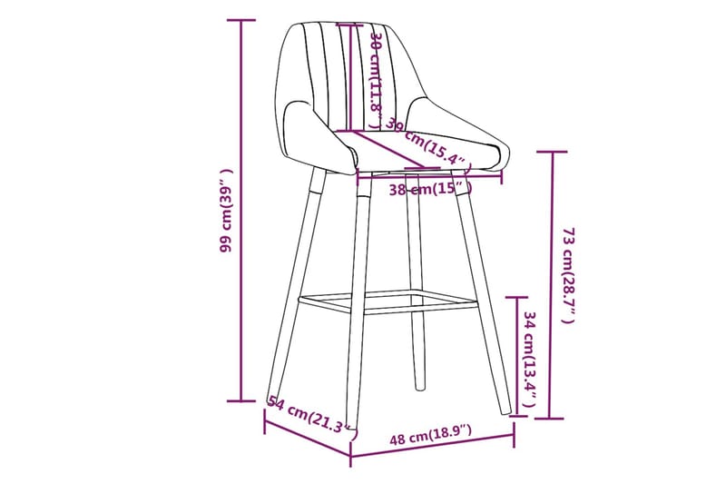 beBasic barstol stof brun - Brun - Møbler - Stole & lænestole - Barstole