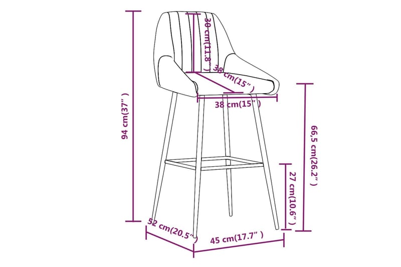 beBasic barstole 2 stk. kunstlæder grå - GrÃ¥ - Barstole