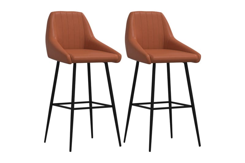 beBasic barstole 2 stk. kunstlæder lysebrun - Brun - Barstole
