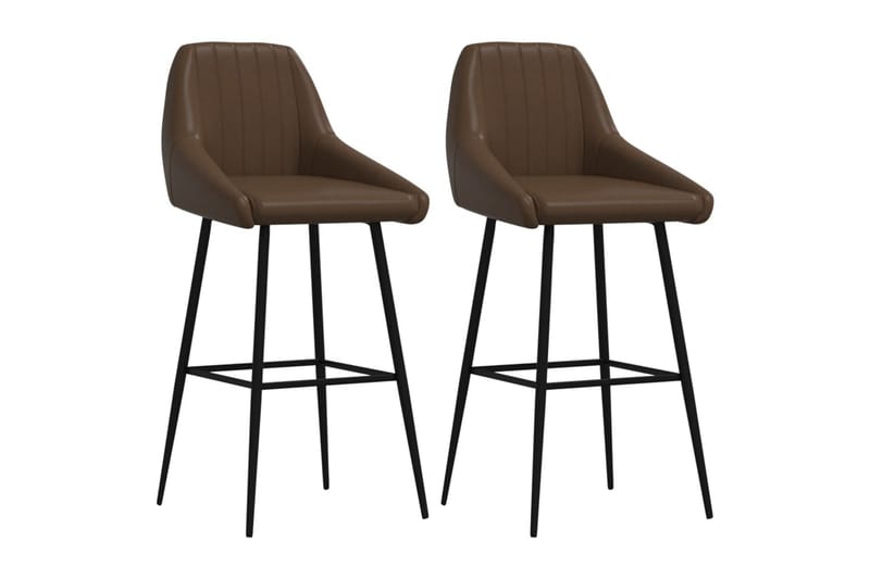 beBasic barstole 2 stk. kunstlæder mørkebrun - Brun - Barstole
