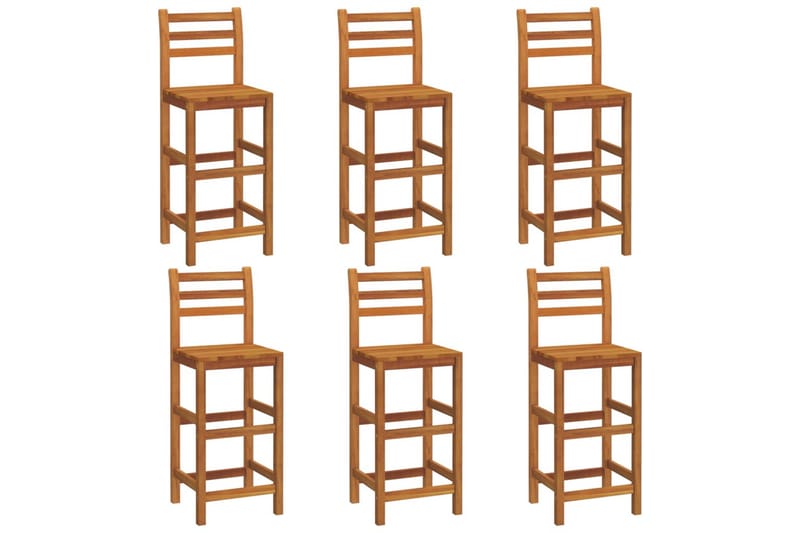 beBasic barstole 6 stk. massivt akacietræ - Brun - Møbler - Stole & lænestole - Barstole