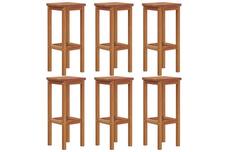 beBasic barstole 6 stk. massivt akacietræ - Brun - Møbler - Stole & lænestole - Barstole