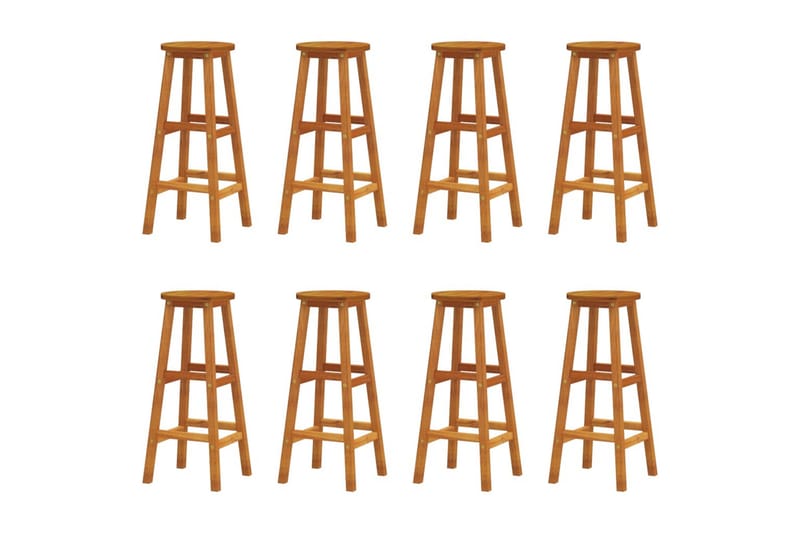 beBasic barstole 8 stk. massivt akacietræ - Brun - Møbler - Stole & lænestole - Barstole