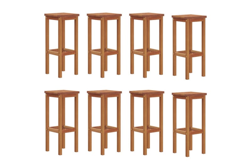 beBasic barstole 8 stk. massivt akacietræ - Brun - Møbler - Stole & lænestole - Barstole
