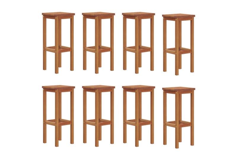 beBasic barstole 8 stk. massivt akacietræ - Brun - Barstole