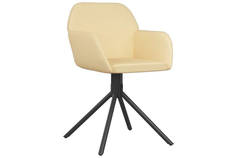 beBasic drejelige spisebordsstole 2 stk. fløjl cremefarvet - Creme - Spisebordsstole & køkkenstole