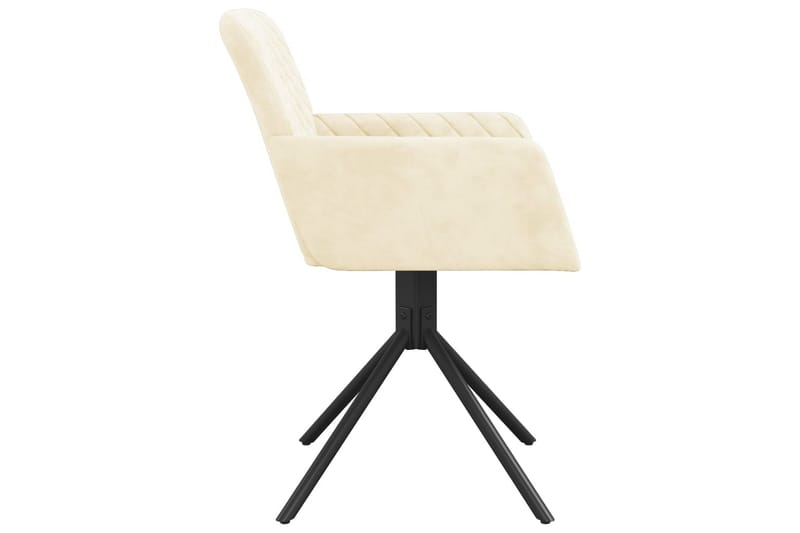 beBasic drejelige spisebordsstole 2 stk. fløjl cremefarvet - Creme - Spisebordsstole & køkkenstole