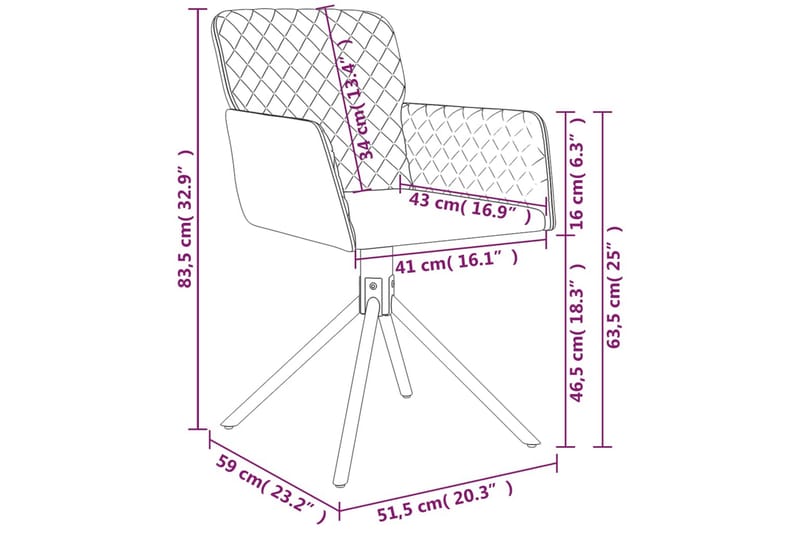 beBasic drejelige spisebordsstole 2 stk. fløjl lyserød - LyserÃ¸d - Spisebordsstole & køkkenstole