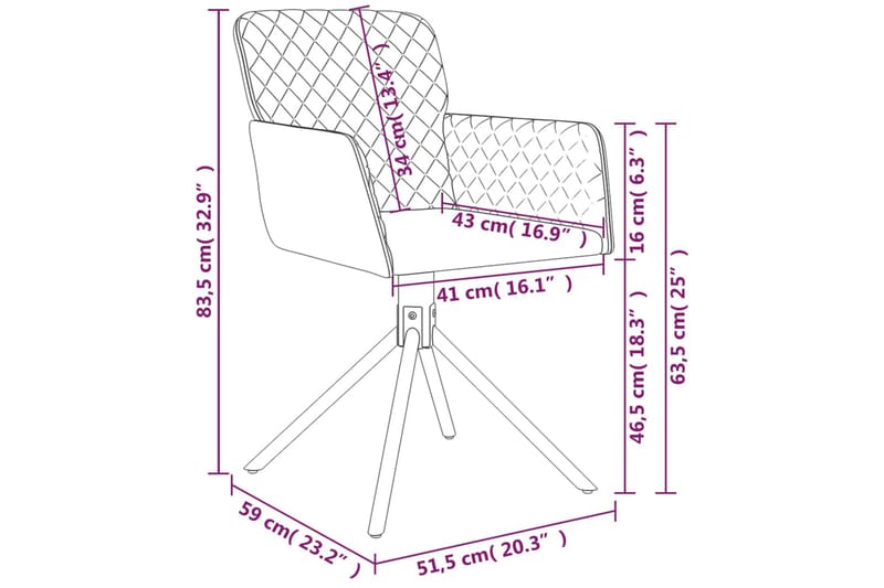 beBasic drejelige spisebordsstole 2 stk. fløjl sort - Sort - Spisebordsstole & køkkenstole