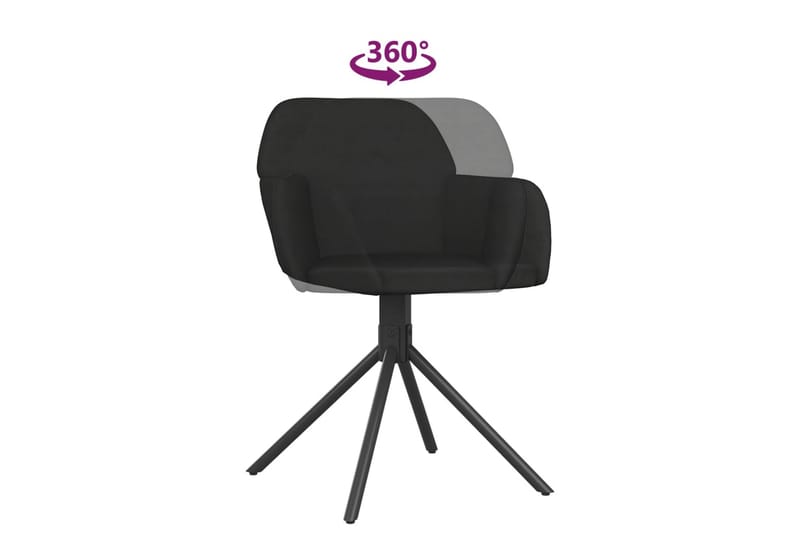 beBasic drejelige spisebordsstole 2 stk. fløjl sort - Sort - Spisebordsstole & køkkenstole