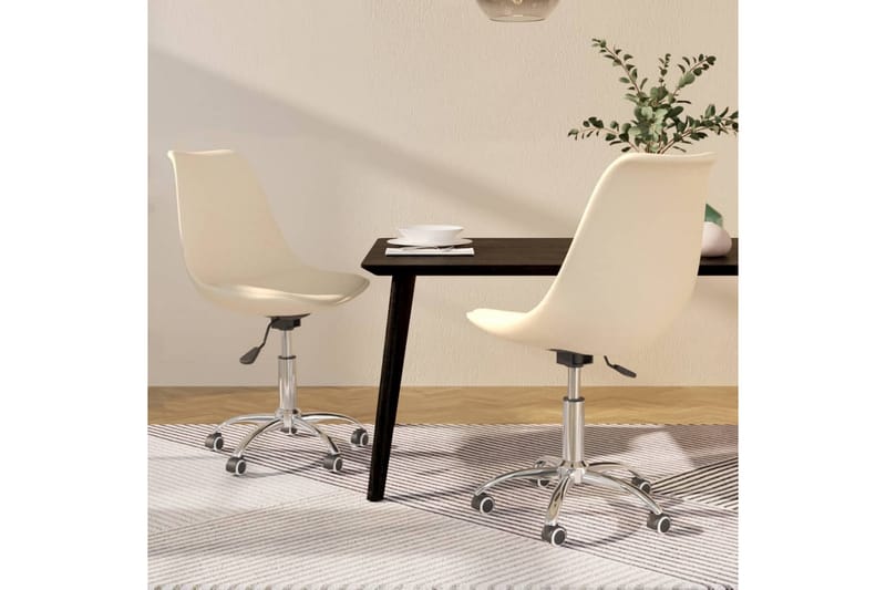 beBasic drejelige spisebordsstole 2 stk. stof cremefarvet - Creme - Spisebordsstole & køkkenstole