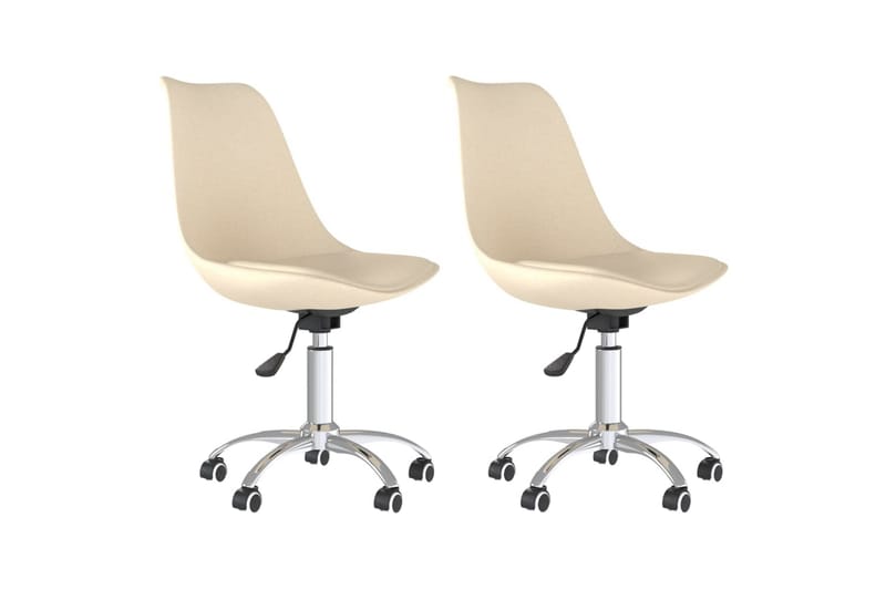 beBasic drejelige spisebordsstole 2 stk. stof cremefarvet - Creme - Spisebordsstole & køkkenstole
