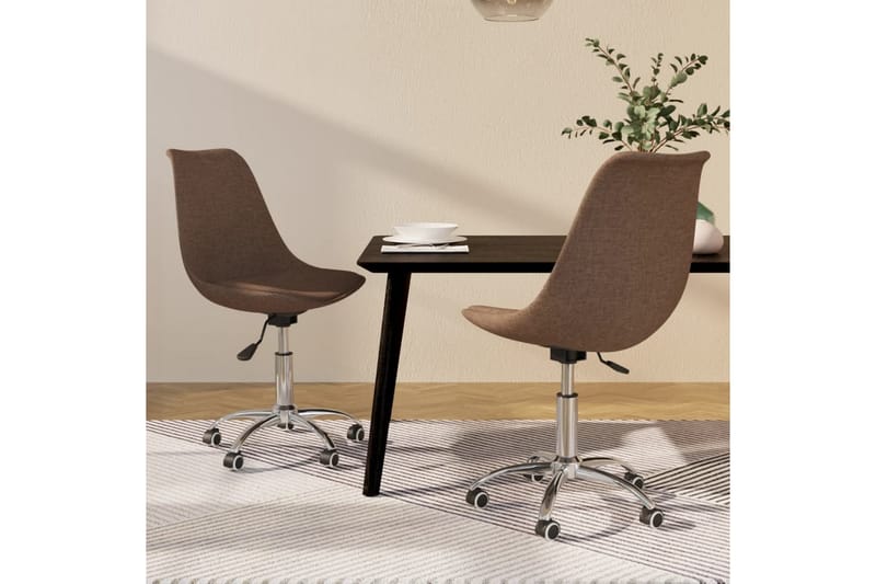 beBasic drejelige spisebordsstole 2 stk. stof gråbrun - GrÃ¥brun - Spisebordsstole & køkkenstole