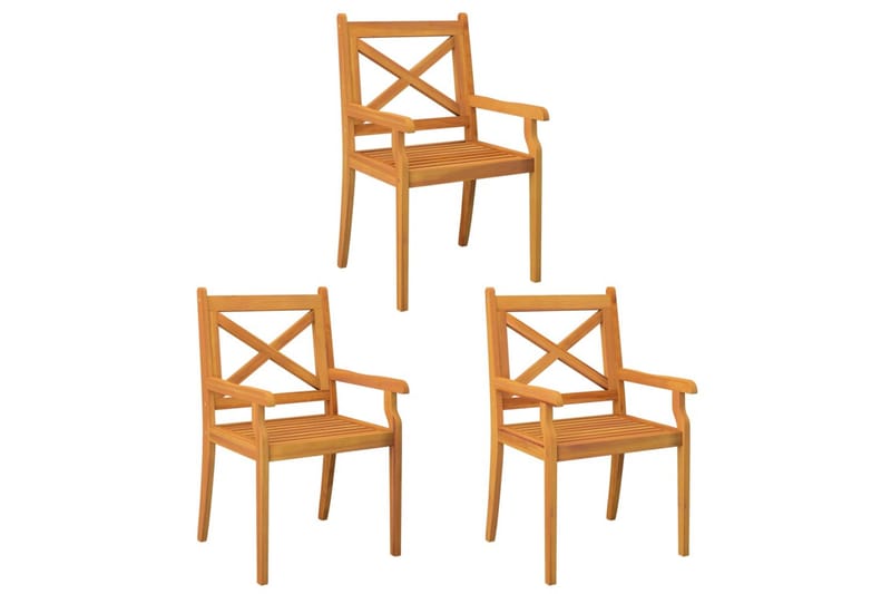 beBasic havestole 3 stk. massivt akacietræ - Spisebordsstole & køkkenstole - Armstole