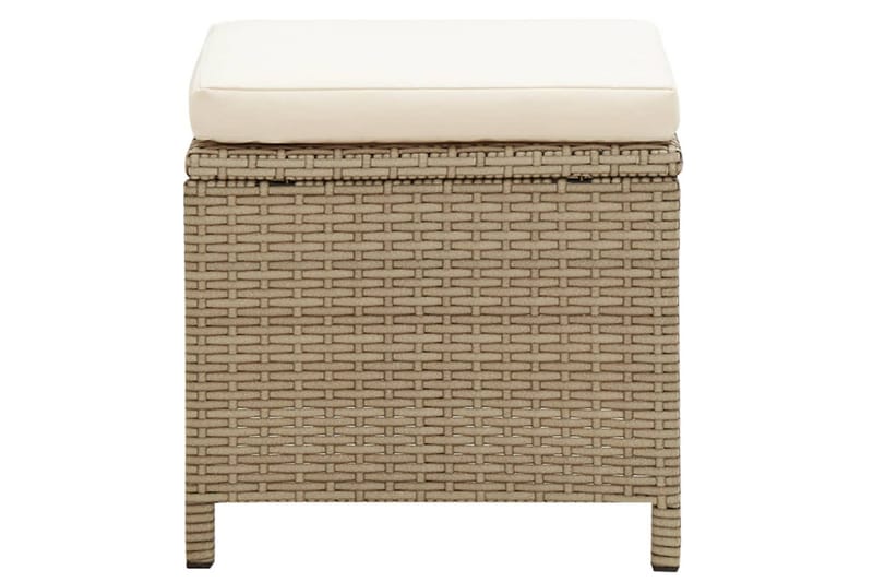 beBasic havestole med skamler 2 stk. polyrattan beige - Beige - Spisebordsstole & køkkenstole - Armstole