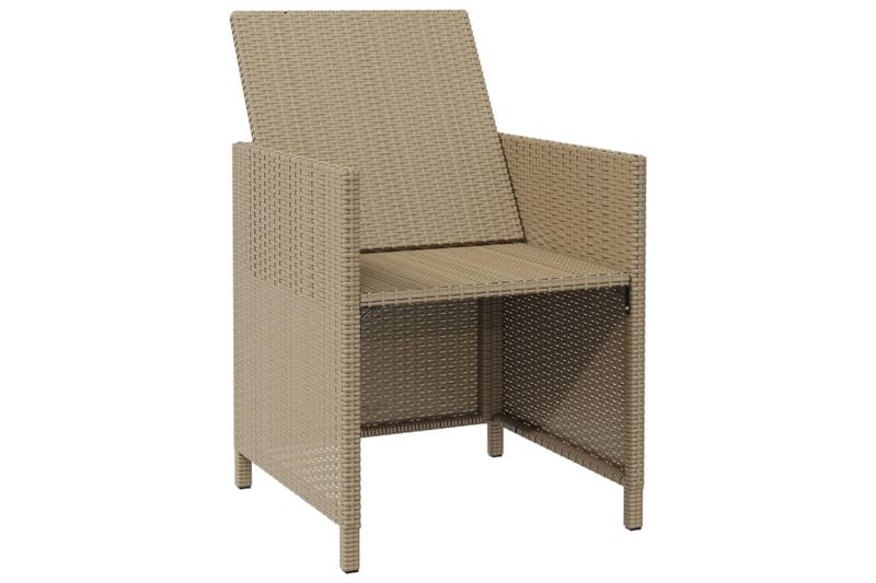beBasic havestole med skamler 2 stk. polyrattan beige - Beige - Spisebordsstole & køkkenstole - Armstole