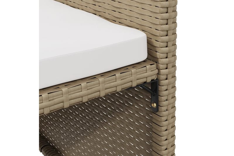 beBasic havestole med skamler 2 stk. polyrattan beige - Beige - Spisebordsstole & køkkenstole - Armstole