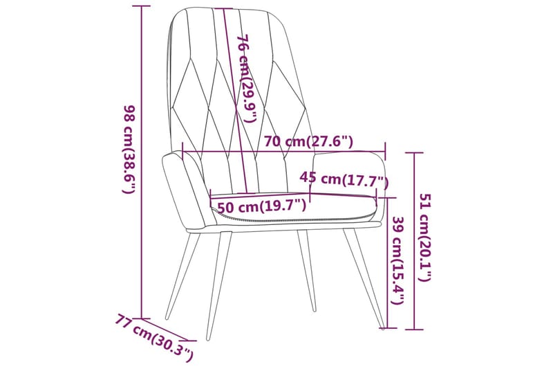 beBasic lænestol fløjl lyserød - LyserÃ¸d - Lænestole