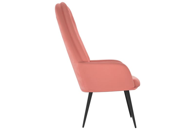 beBasic lænestol fløjl lyserød - LyserÃ¸d - Lænestole