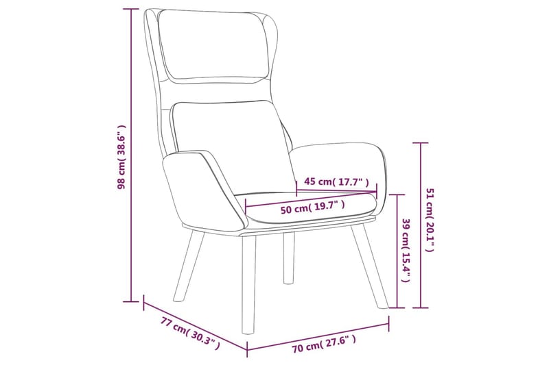 beBasic lænestol fløjl sort - Sort - Lænestole