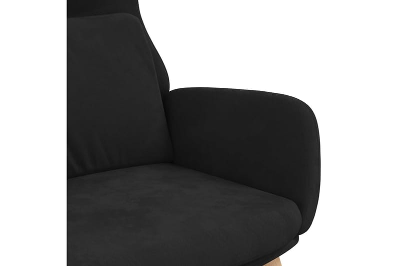 beBasic lænestol fløjl sort - Sort - Lænestole