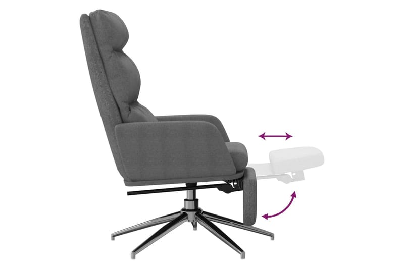 beBasic lænestol med fodskammel stof lysegrå - GrÃ¥ - Lænestole