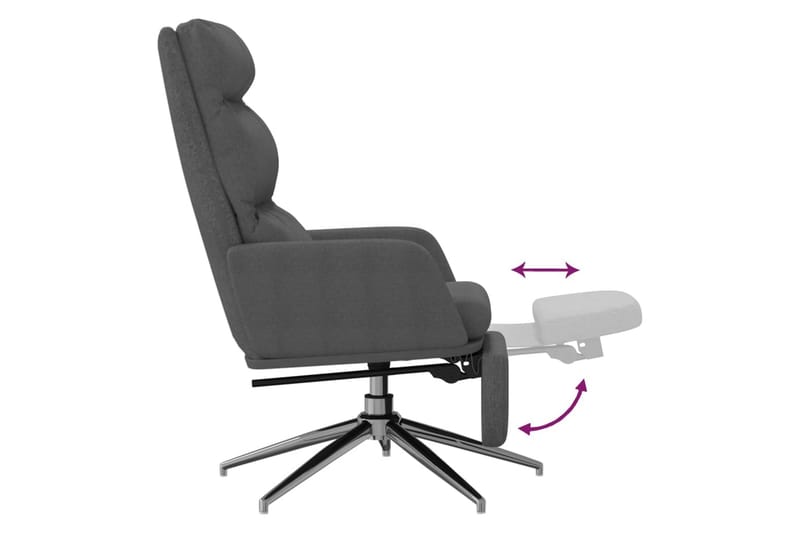beBasic lænestol med fodskammel stof mørkegrå - GrÃ¥ - Lænestole