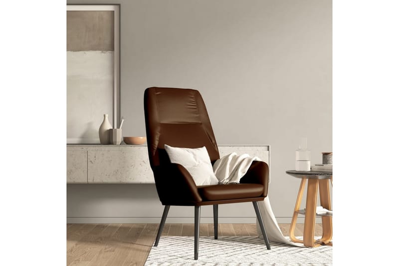 beBasic lænestol skinnende kunstlæder brun - Brun - Lænestole