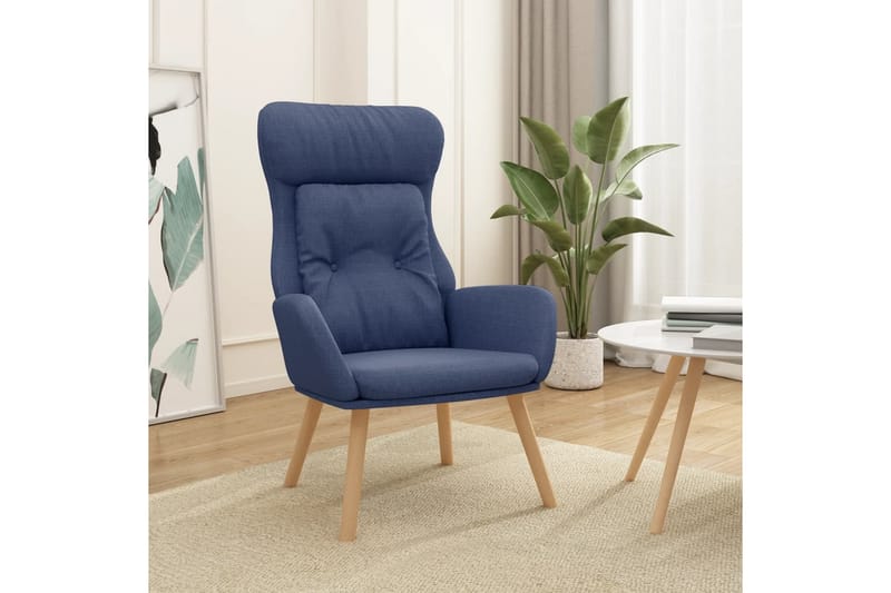 beBasic lænestol stof blå - BlÃ¥ - Recliner lænestol - Læderstol - Lænestol med fodskammel - Lænestole - Kurvestole