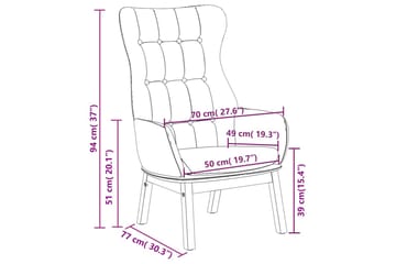 beBasic lænestol stof cremefarvet - Creme - Møbler - Stole & lænestole - Lænestole