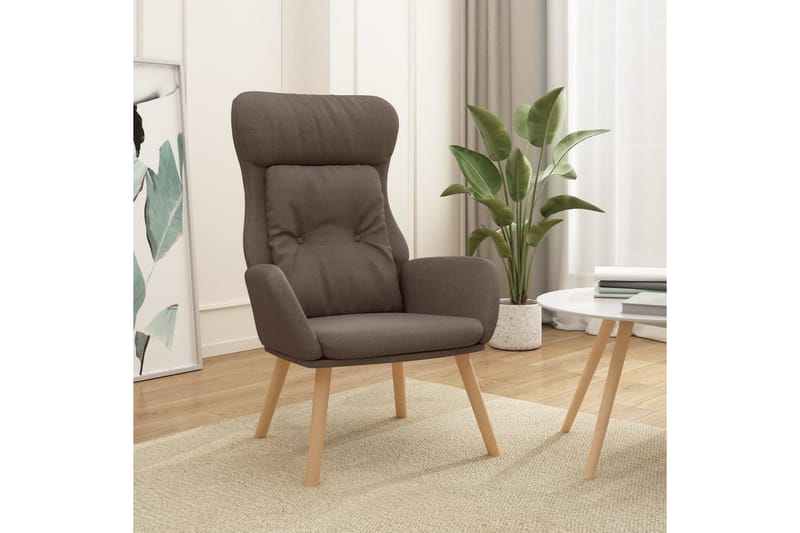 beBasic lænestol stof gråbrun - GrÃ¥brun - Recliner lænestol - Læderstol - Lænestole - Lænestol med fodskammel - Kurvestole