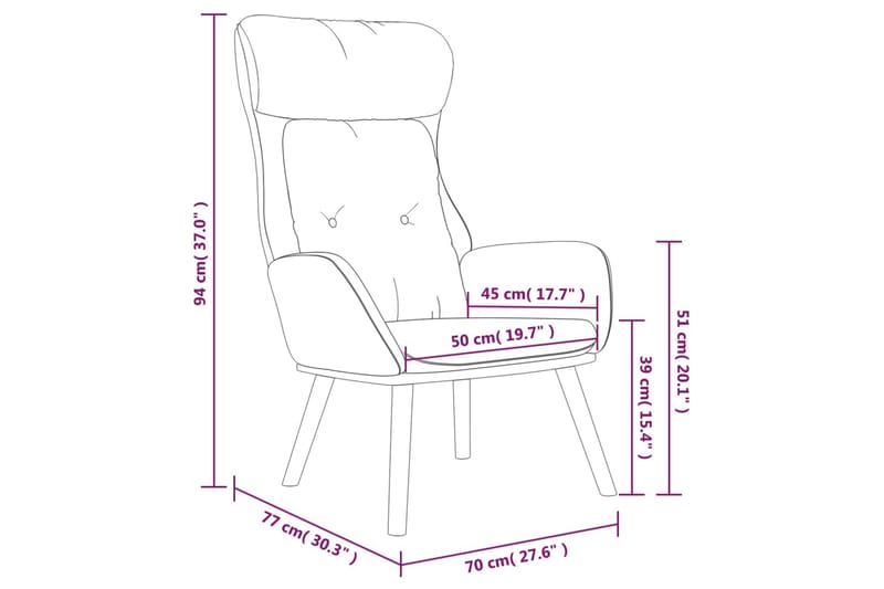beBasic lænestol stof og PVC mørkegrå - GrÃ¥ - Lænestole