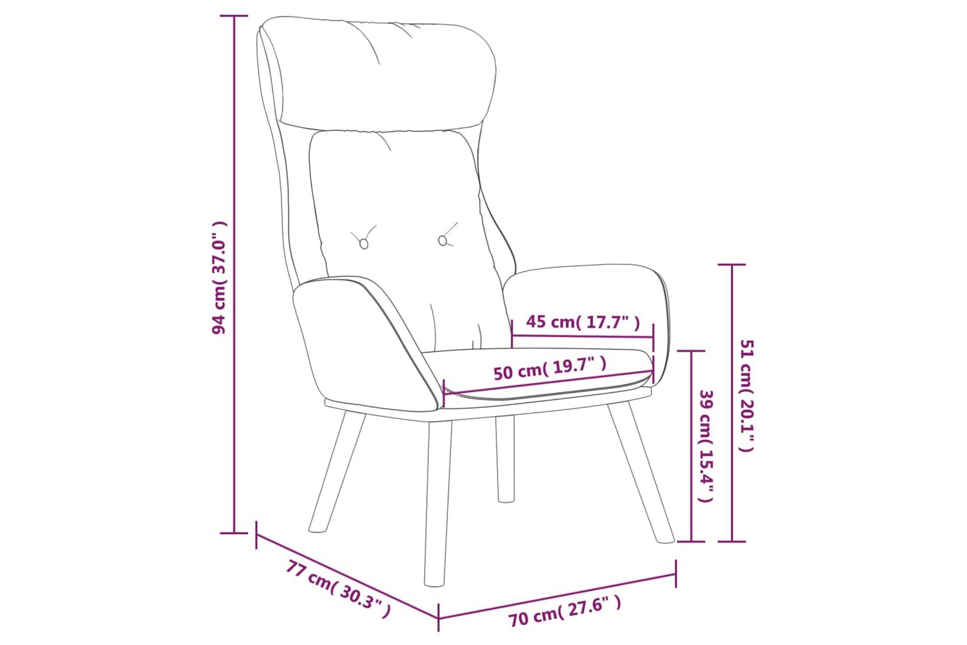 beBasic lænestol stof og PVC sort - Sort - Møbler - Stole & lænestole - Lænestole