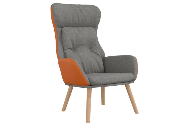 beBasic lænestol stof og PVC lysegrå - GrÃ¥ - Møbler - Stole & lænestole - Lænestole
