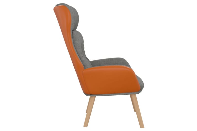 beBasic lænestol stof og PVC lysegrå - GrÃ¥ - Møbler - Stole & lænestole - Lænestole